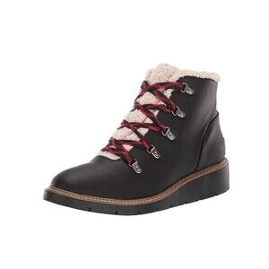 Dr Scholls Womens 8.5 M Black So Cozy Lined Lace Up Ankle Booties NIB HH6